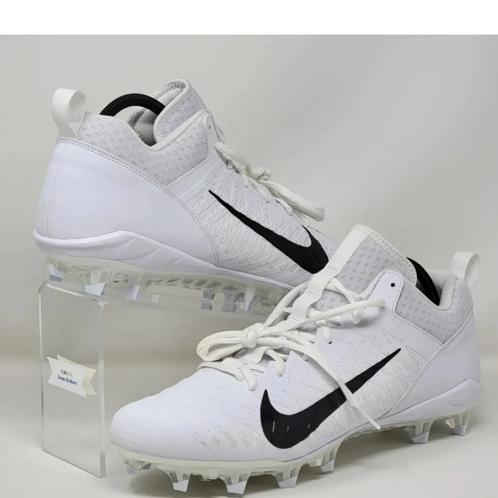 Nike Alpha Menace Pro 2 Low White/Black Football Cleats Sz 13.5 Mens CV6477-100
